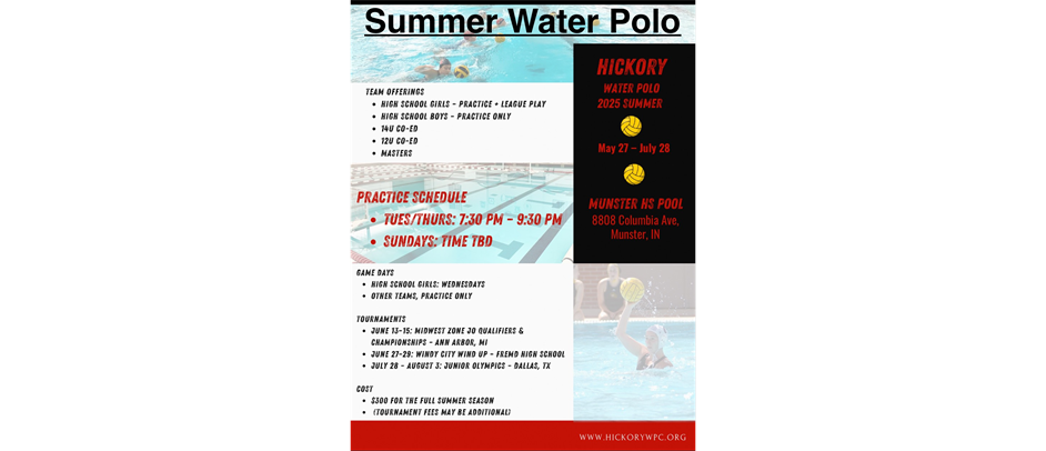 Summer Club Water Polo season 